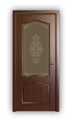 Дверь Classic 113, цвет макоре, остекленная