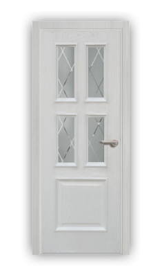 Дверь Velmi 07-801, цвет белый ясень, остекленная