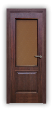 Дверь Velmi 01-221, цвет сапели, остекленная - фото 1