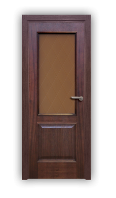 Дверь Velmi 01-221, цвет сапели, остекленная