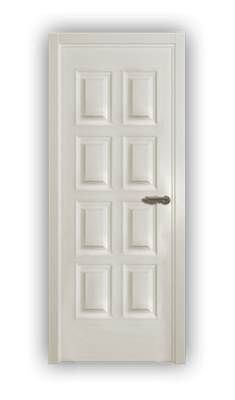 Дверь Velmi 10-701, цвет патина белая с золотом, глухая