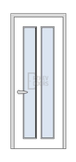 Дверь Velmi 05-709, цвет патина белая с серебром, остекленная