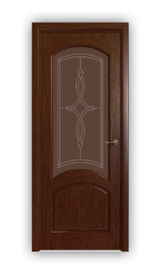 Дверь Classic 300, цвет сапели, остекленная