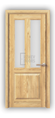 Дверь из массива сосны ECO 4320, без покрытия, остекленная