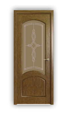 Дверь Classic 300, цвет дуб тон 43, остекленная