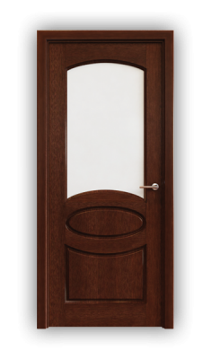 Дверь Classic 713, цвет сапели, остекленная