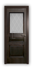 Дверь Velmi 02-123, цвет дуб черный, остекленная