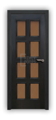 Дверь Velmi 10-123, цвет дуб черный, остекленная
