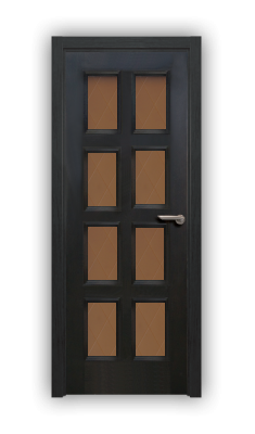 Дверь Velmi 10-123, цвет дуб черный, остекленная