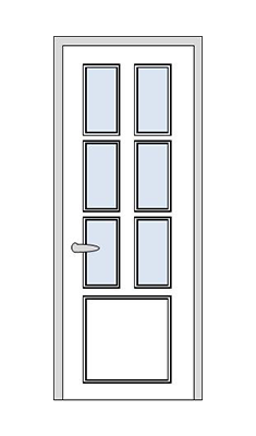 Дверь Velmi 09-801, цвет белый ясень, остекленная