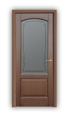 Дверь Neoclassic 818, цвет орех, остекленная