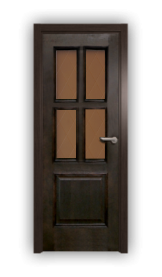 Дверь Velmi 07-123, цвет дуб черный, остекленная
