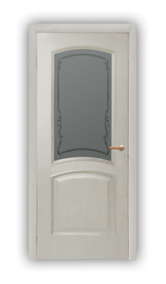 Дверь Elegance 01, цвет эмаль ваниль, остекленная