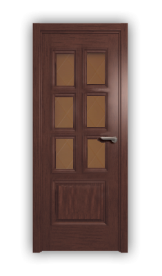 Дверь Velmi 09-221, цвет сапели, остекленная