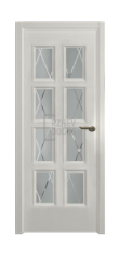 Дверь Velmi 10-603, цвет белая эмаль, остекленная